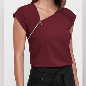 Express Light Pink Zipper Blouse - NWT - Medium